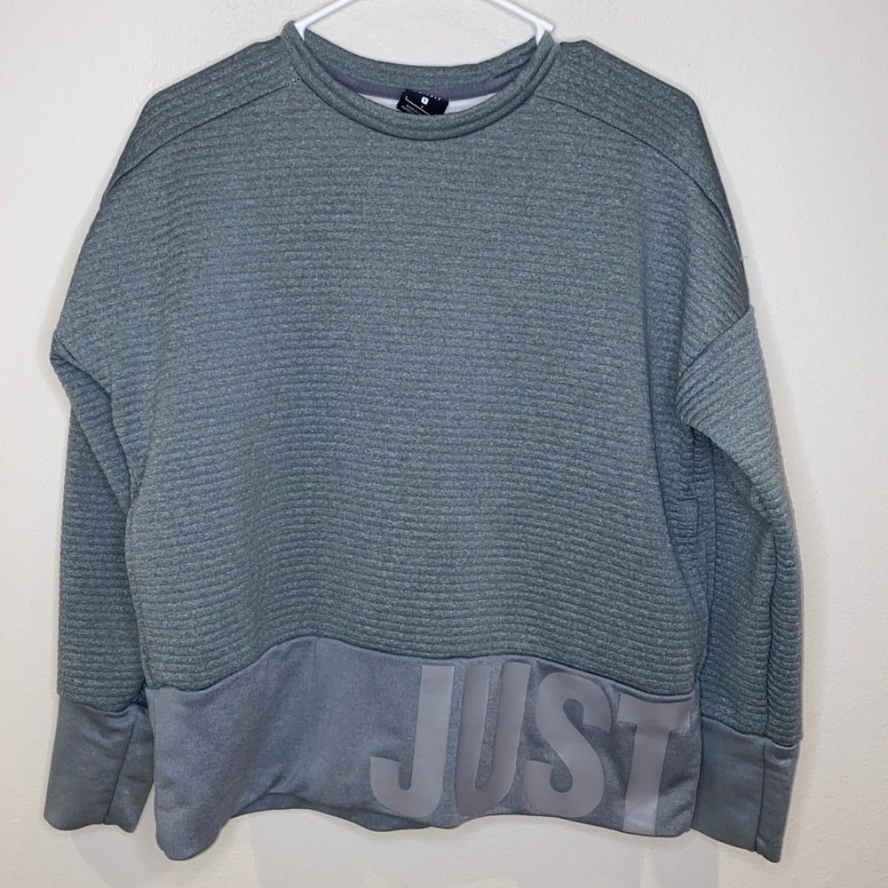 Nike DRI-FIT Long Sleeve Crew Top Woman’s Small Grey AH8982-065